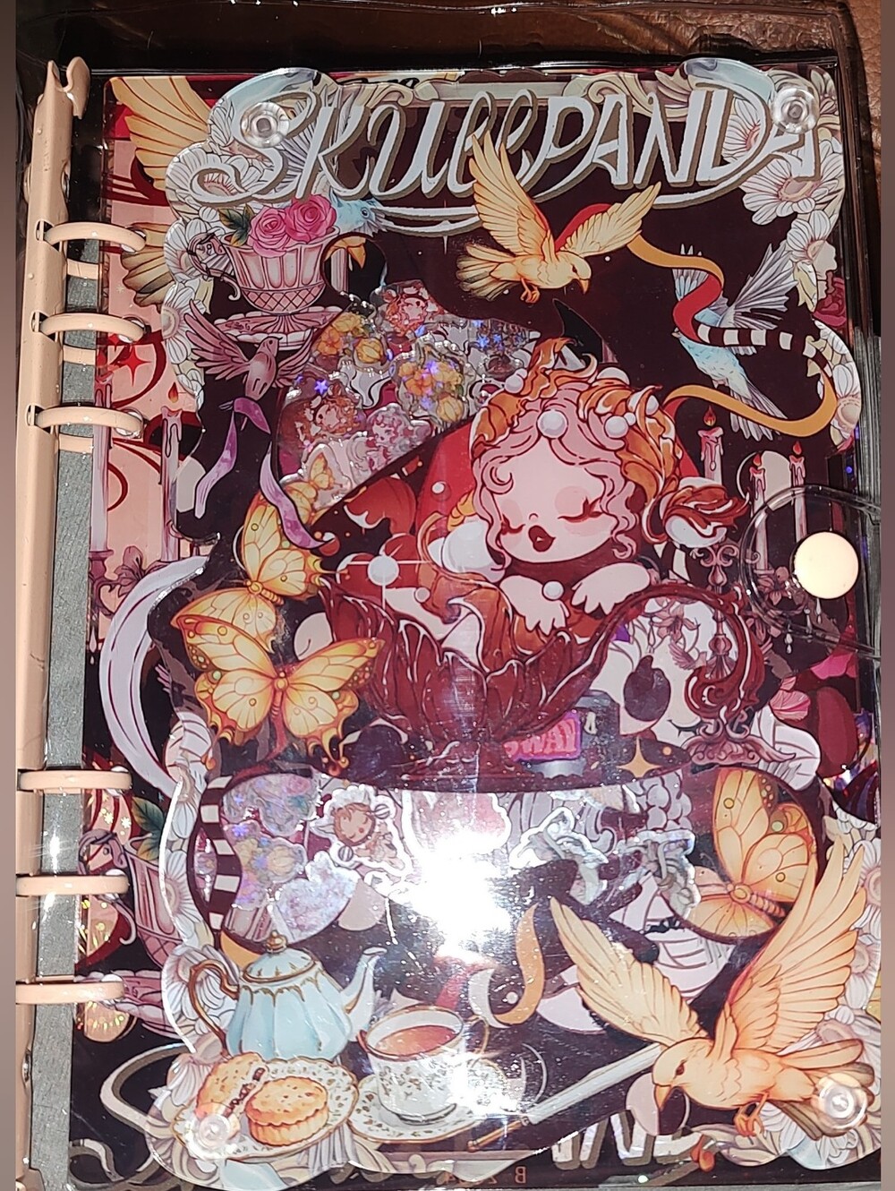 New! Skullpanda Shaker Notebook With Paper, Divider And Vinyl Protective Cover